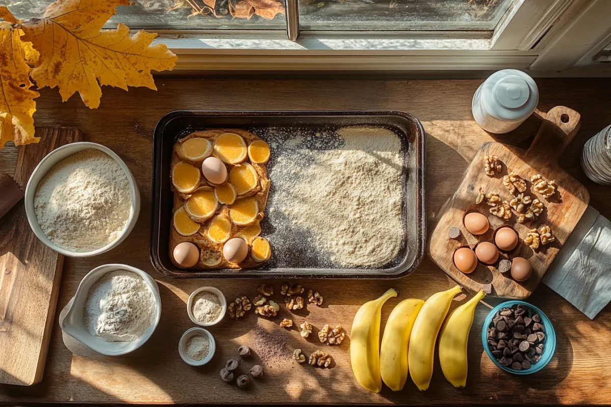 Pumpkin Banana Loaf Inredients